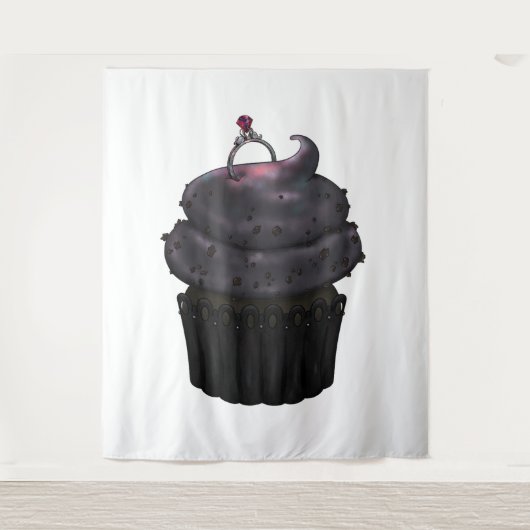 Zoete Verlovings Cupcake Wandkleed (Voorkant)