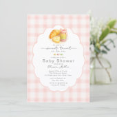 Zoete verrassing baby shower uitnodiging (Staand voorkant)