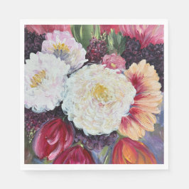 Zoete verrukking abstracte bloemschildering ontwer servet