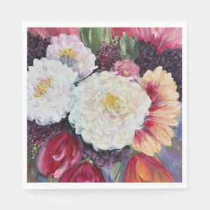 Zoete verrukking abstracte bloemschildering ontwer servet