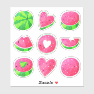 Zoete Verse Watermeloen Meloen Hart Zaden Zomer Sticker