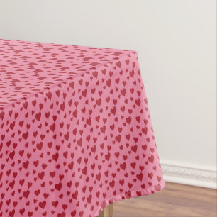 Zoete verspreide harten - Candy Roze & Rood Tafelkleed