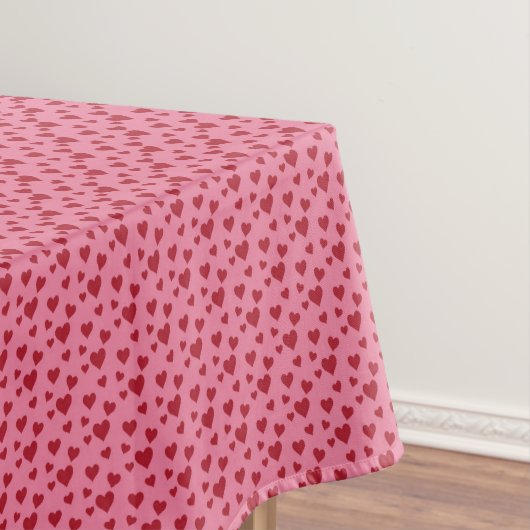 Zoete verspreide harten - Candy Roze & Rood Tafelkleed (Voorbeeld)