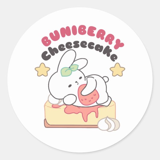 Zoete verwennerij: Buniberry Cheesecake Delight Ronde Sticker (Voorkant)