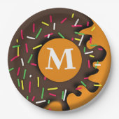 Zoete verwennerij - gepersonaliseerd donut monogra papieren bordje (Voorkant)