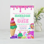 Zoete viering, Candyland, Candy Sweets donut Kaart (Staand voorkant)