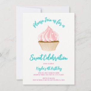 Zoete Viering Cupcake Uitnodigingen