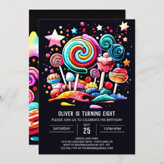 Zoete Viering Magische Verjaardag Kaart (Voorkant / Achterkant)