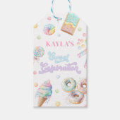 Zoete Viering Pastelkleurig Snoep Land Meisje Verj Cadeaulabel (Voorkant)