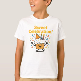 Zoete Viering Schattig Chocolade Cupcake Ontwerp T-shirt