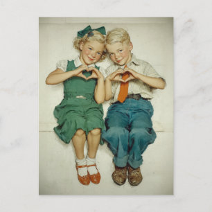 Zoete Vintage Hartjes uit de Kindertijd Briefkaart