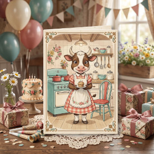 Zoete Vintage Puppy Gepersonaliseerde Verjaardag Kaart