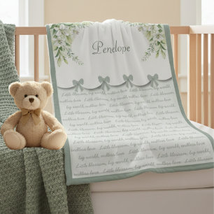Zoete Vintage Salie Groene Baby Meisje Slaapkamer Fleece Deken