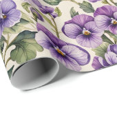 Zoete Viooltjes Bloemen Cadeaupapier (Rol Hoek)