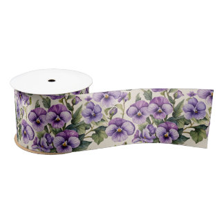 Zoete Viooltjes Bloemen Satijnen Lint