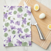 Zoete viooltjes keukenhanddoek (Quarter Fold)