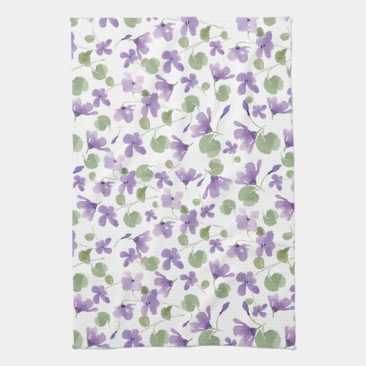 Zoete viooltjes keukenhanddoek (Verticaal)