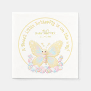 Zoete Vlinder Gele Marshmallow Baby Shower Servet