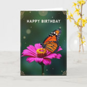 Zoete Vlinderkaart Kaart (Gele Bloem)