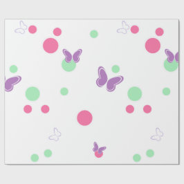 zoete vlinders en polka stippen cadeaupapier