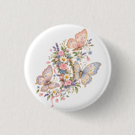 Zoete Vlindertuin Ontwerp voor Magisch  Ronde Button 3,2 Cm