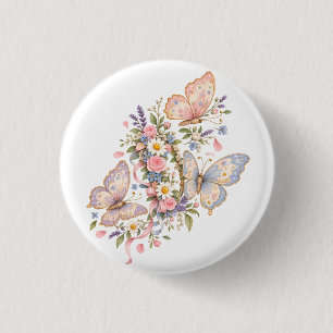 Zoete Vlindertuin Ontwerp voor Magisch Ronde Button 3,2 Cm