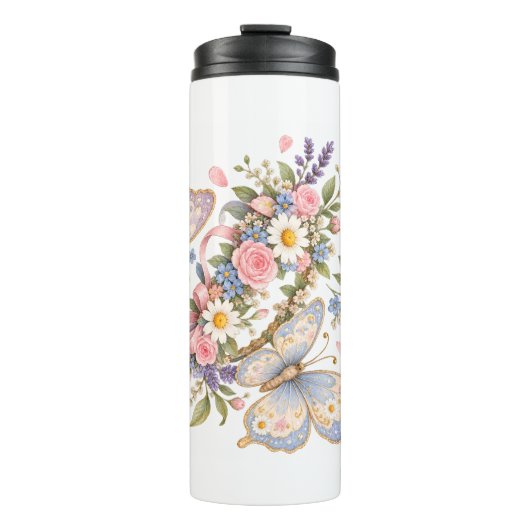 Zoete Vlindertuin Ontwerp voor Magisch Thermosbeker (Voorkant)