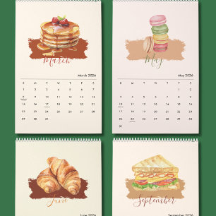 Zoete Voedsel Kunst Muurkalender voor Keuken decor Kalender