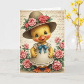 Zoete Vogel En Rozen Kaart (Gele Bloem)