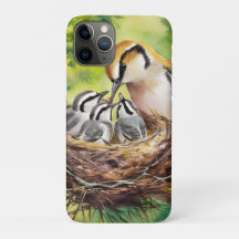 Zoete vogel nest schildering