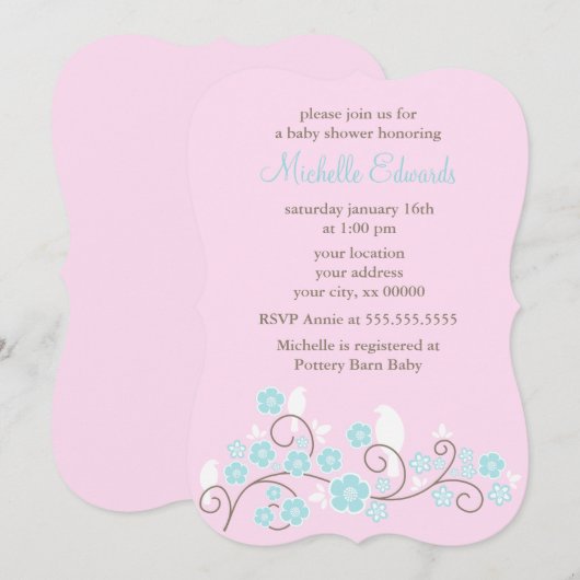 Zoete vogels en Floral Kaart (Voorkant / Achterkant)