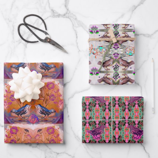 Zoete vogels inpakpapier vel (Voorkant)