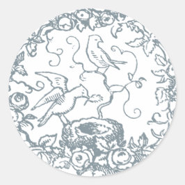 Zoete  vogels Nest Baby shower Ronde Sticker