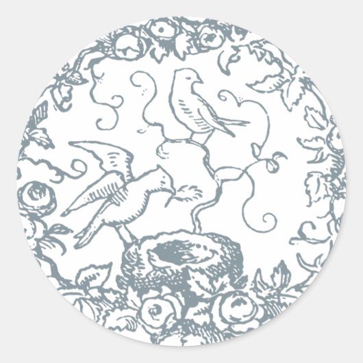 Zoete  vogels Nest Baby shower Ronde Sticker (Voorkant)