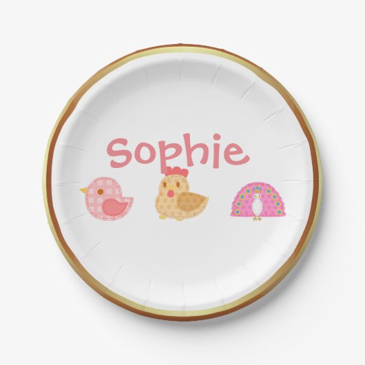 Zoete vogels papieren bordje (Voorkant)