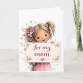 Zoete “Voor mijn mama” Moederdag kaart (Voorkant)