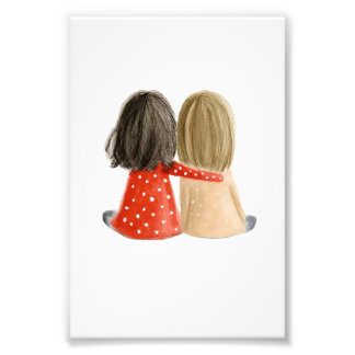 Zoete Vriendschap Mini Prent Muur Kunst Foto Afdruk