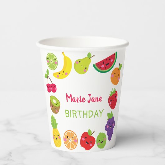 zoete vrucht papieren bekers (Achterkant)