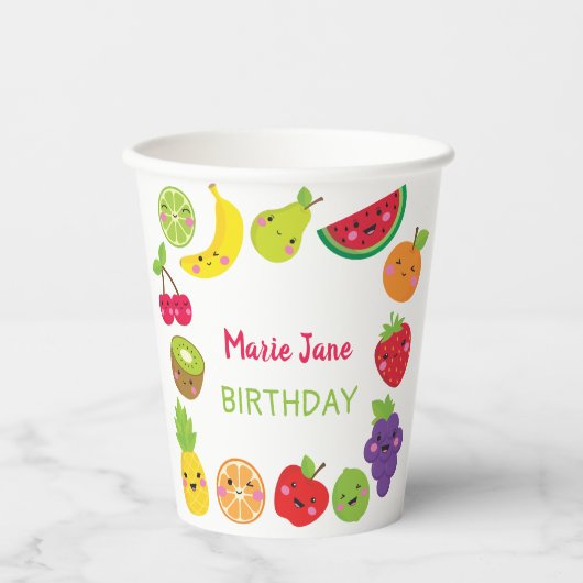 zoete vrucht papieren bekers (Voorkant)