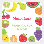 zoete vrucht vierkante sticker (Voorkant)