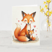 Zoete Vulpine Moederdagkaart Kaart (Gele Bloem)