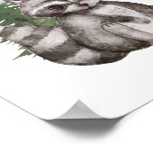 Zoete wasbeer dennenboom bos kwekerij decor poster (Hoek)