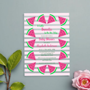 Zoete Watermeloen Baby Shower Acryl Uitnodigingen
