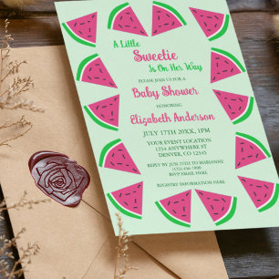 Zoete Watermeloen Baby Shower Kaart