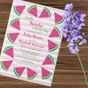 Zoete Watermeloen Baby Shower Vellum Uitnodigingen