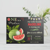 Zoete Watermeloen Eerste 1e Verjaardagsfeest Kaart (Staand voorkant)