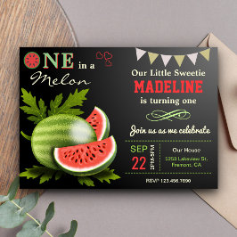 Zoete Watermeloen Eerste 1e Verjaardagsfeest Kaart