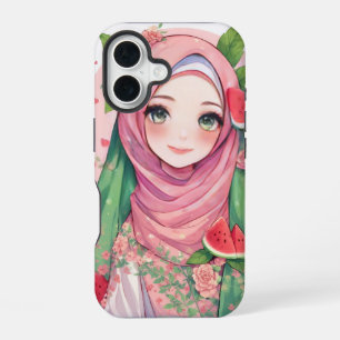 Zoete Watermeloen Meisje – Schattige Anime iPhone 16 Hoesje