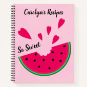 Zoete watermeloen met hart, je recepten notitieboek (Voorkant)