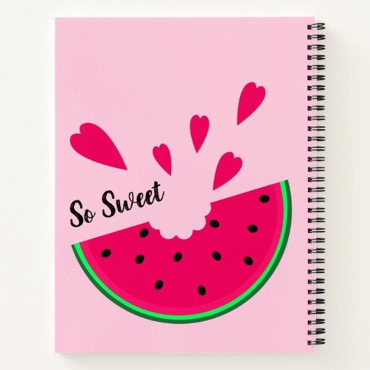 Zoete watermeloen met hart, je recepten notitieboek (Achterkant)